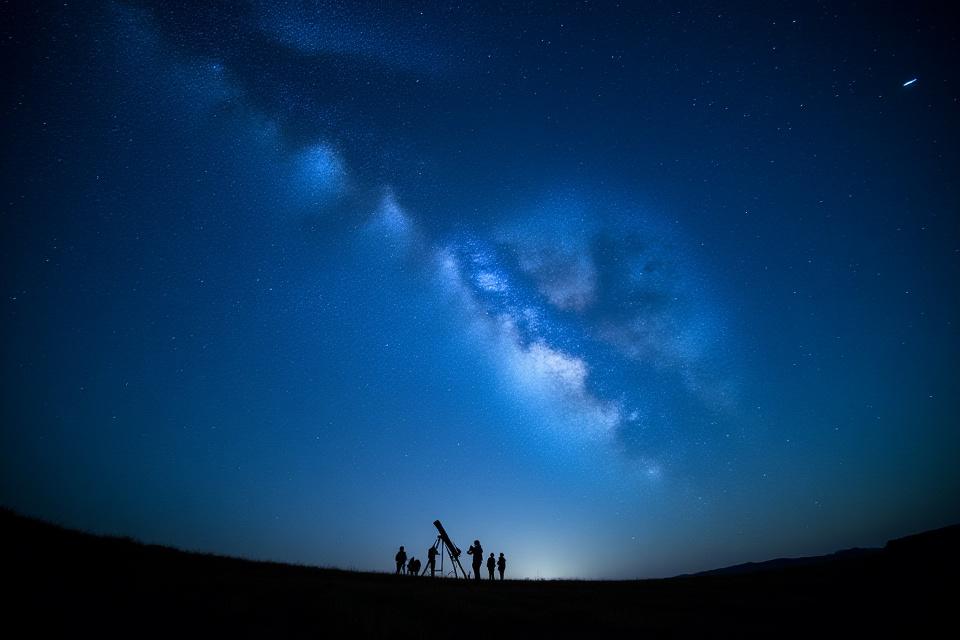 Night sky stargazing on astronomy tour showing Milky Way